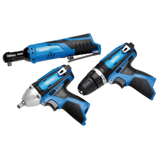 12V Drill Drive and Ratchet Interchange Kit, 2 x 4.0Ah Li-ion Battery, 1 x 1.5Ah Li-ion Battery, 1 x Fast Charger, 1 x Tool Bag Draper - Town Tools