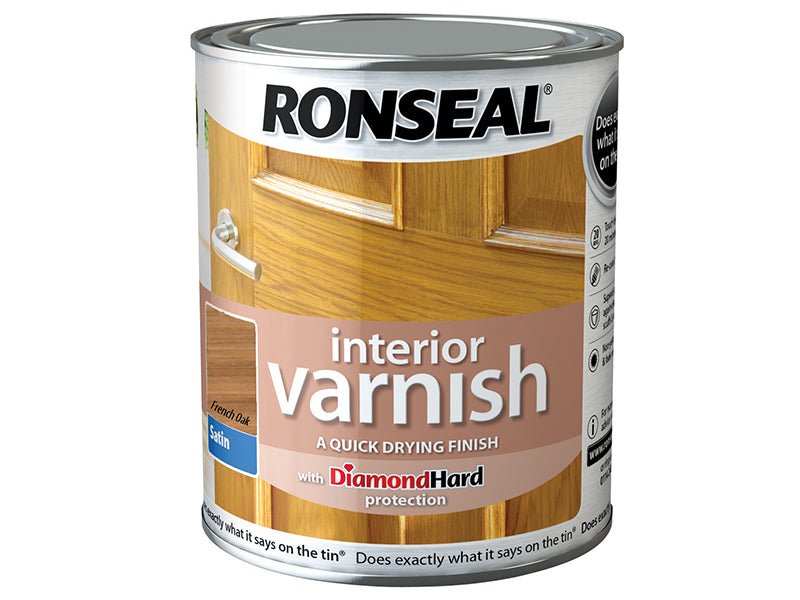 Ronseal Interior Varnish Satin French Oak 750ml