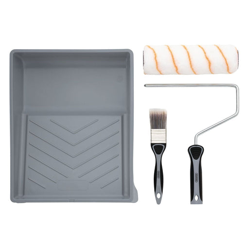 Draper Medium Pile Polyester Paint Roller and Brush Set with Soft Grip (4 Piece) Draper - Town Tools