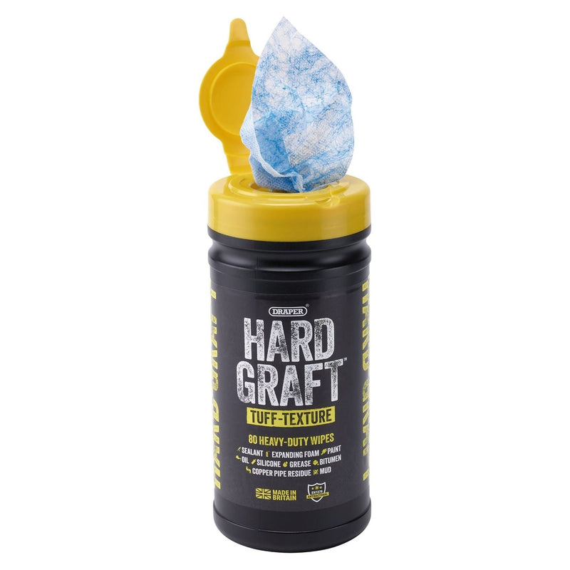 Draper Draper Hard Graft Multipurpose Tuff-Texture Wipes (Tub of 80) Draper - Town Tools