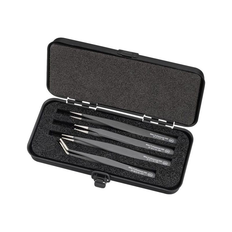 Wiha Professional ESD SMD Tweezer Set, 4 Piece Wiha - RockBottom Northampton