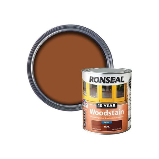 Ronseal 10 Year Woodstain Teak 750ml Ronseal - RockBottom Nothampton