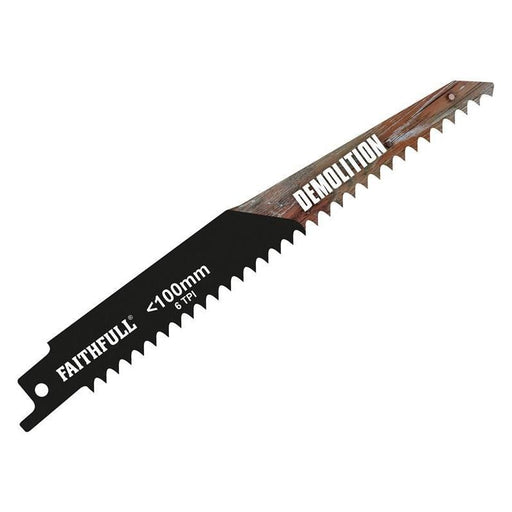 Faithfull S611DF Bi-Metal Sabre Saw Blade Demolition 150mm 6 TPI (Pack of 5) Faithfull - RockBottom Northampton