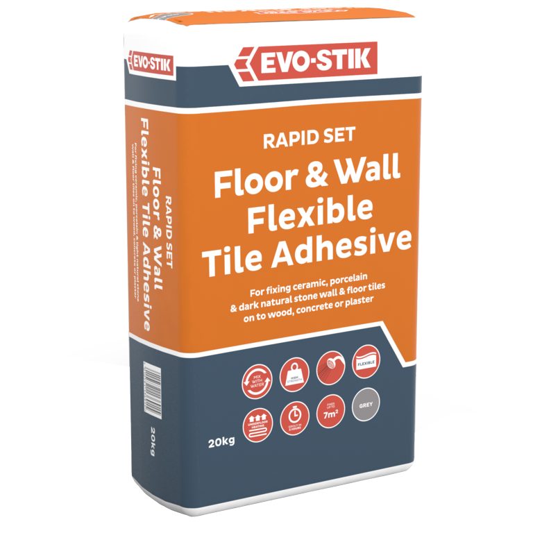Evo-Stik Floor & Wall Tile Adhesive Fast Set For Wood, Concrete & Plaster 20kg