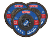 Faithfull Zirconia Abrasive Jumbo Flap Disc 115 x 22mm 40 Grit (3 Pack) Faithfull - RockBottom Northampton