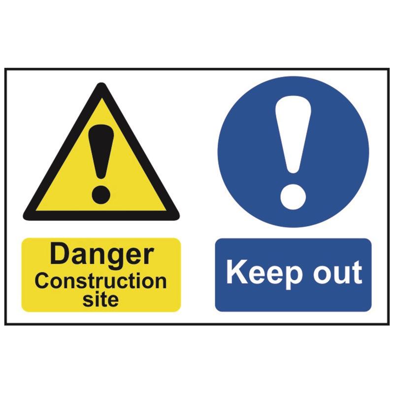 Scan Danger Construction Site Keep Out - PVC Sign 600 x 400mm Scan - RockBottom Nothampton