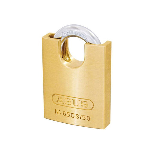 Abus Mechanical 65CS/50mm Brass Padlock Closed Shackle Carded ABUS Mechanical - RockBottom Northampton 