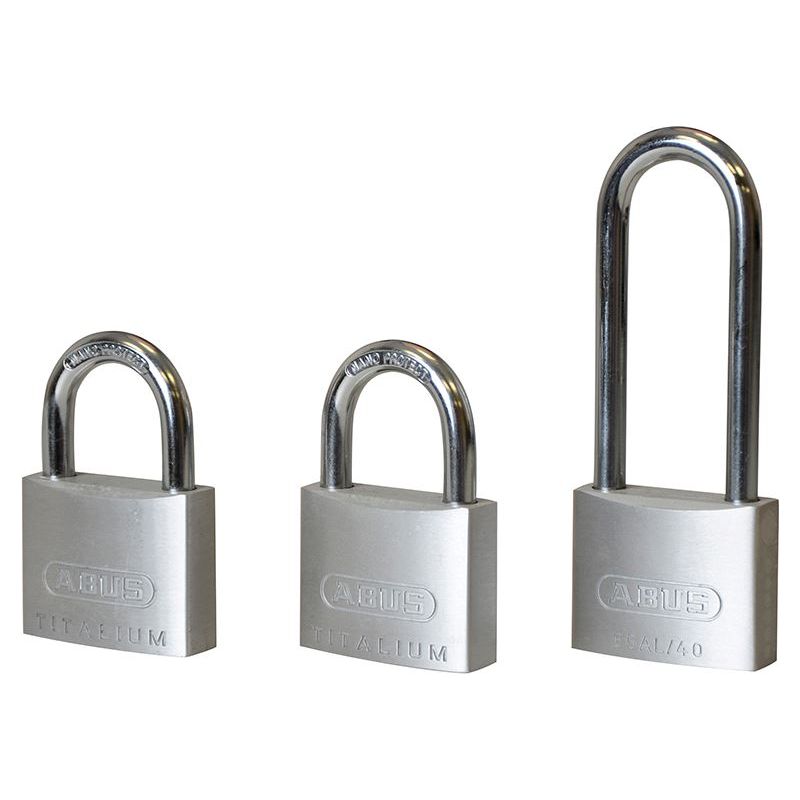 Abus Mechanical 64TI/40mm TITALIUM™ Padlock Triple Pack (1 Long Shackle) ABUS Mechanical - RockBottom Northampton 