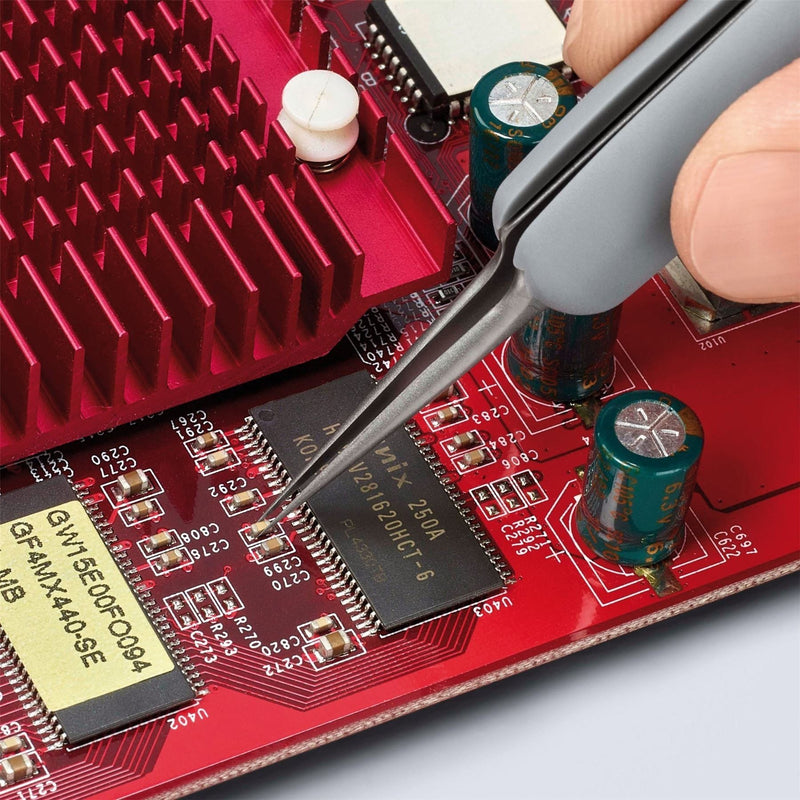 Draper Knipex 92 21 13 ESD Precision Tweezers with rubber handles ESD, 112mm Draper - Town Tools