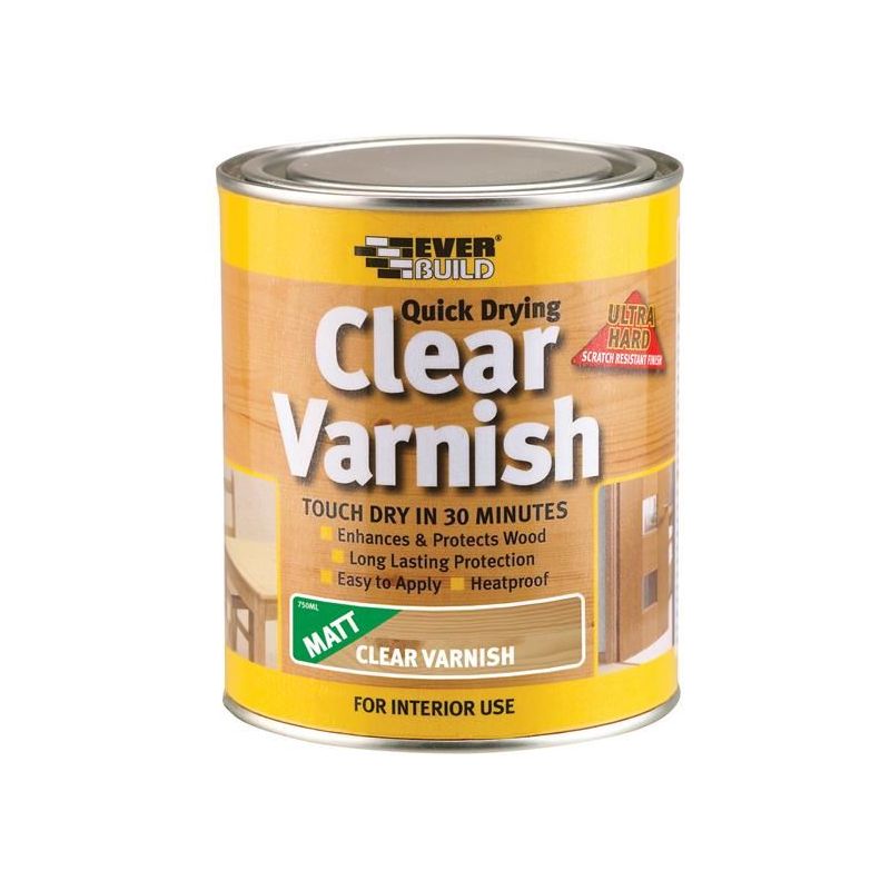 Everbuild Sika Quick Dry Wood Varnish Matt Clear 2.5 litre Everbuild Sika - RockBottom Northamptin