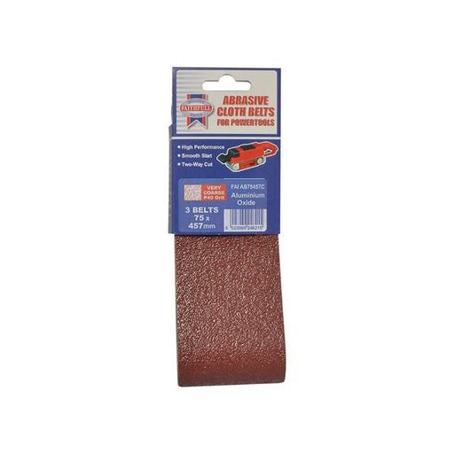 Faithfull Cloth Sanding Belt 457 x 75mm 60G (Pack 3) Faithfull - RockBottom Northampton