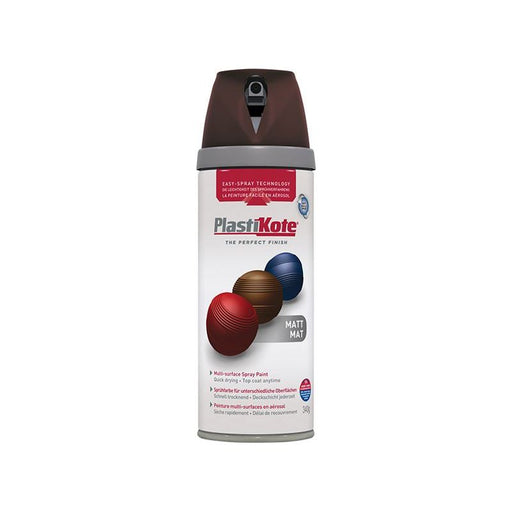 Plastikote Twist & Spray Matt Chocolate 400ml PlastiKote - RockBottom Nothampton