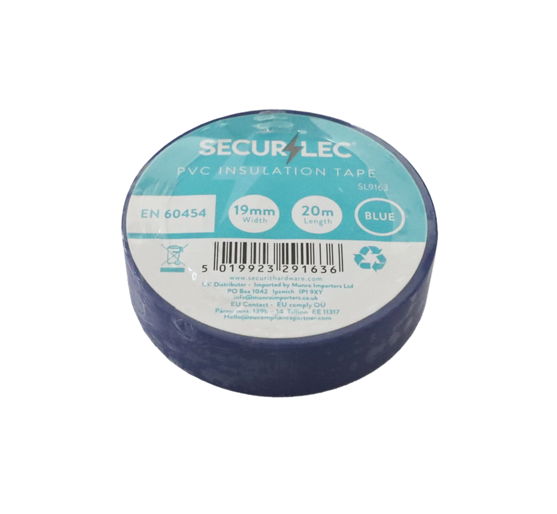 Securlec PVC Insulation Tape Pack 10 Blue 20m
