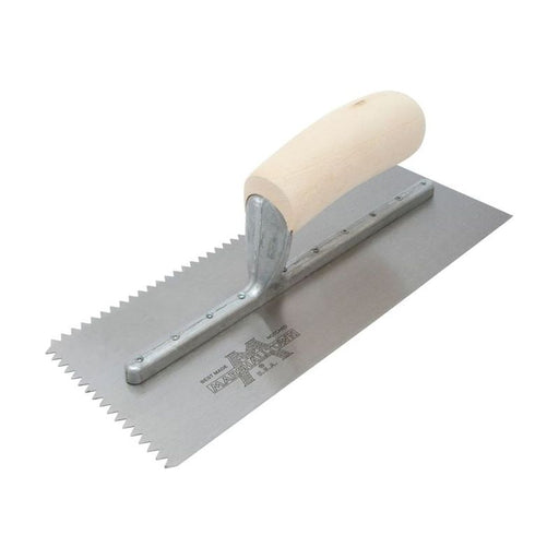 Marshalltown M701S Notched Trowel V 3/16in Wooden Handle 11 x 4.1/2in Marshalltown - RockBottom Northampton