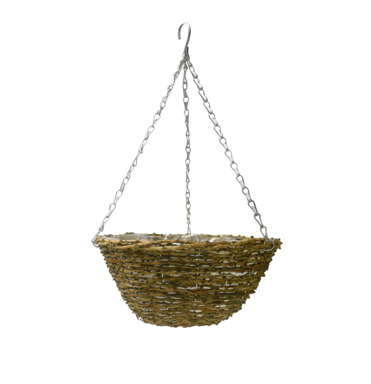 Ambassador Rattan Hanging Basket 14"