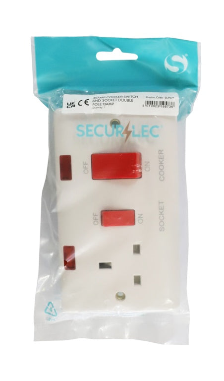 Securlec Cooker Switch & Socket Double Pole Round Edge