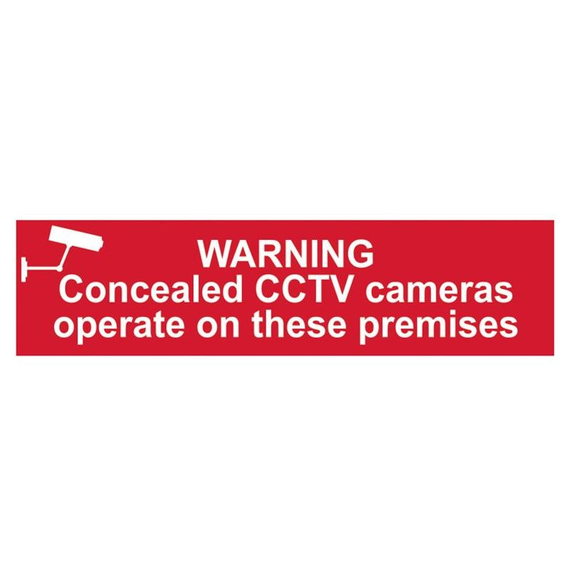 Scan Warning Concealed CCTV Camera - PVC Sign 200 x 50mm Scan - RockBottom Nothampton