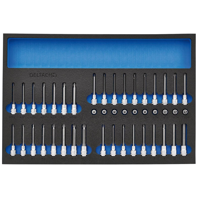 Bunker Resi-Torx, Hexagon, Multi-Tooth/Spline, Ribe Socket Set, 3/8" Sq. Dr. in EVA Foam Inlay Draper - Town Tools