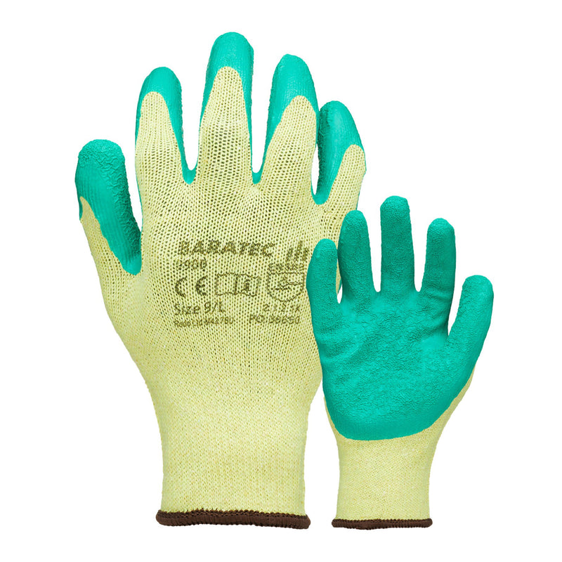 Baratec Latex Gripper Glove Green/Yellow - size 8/M