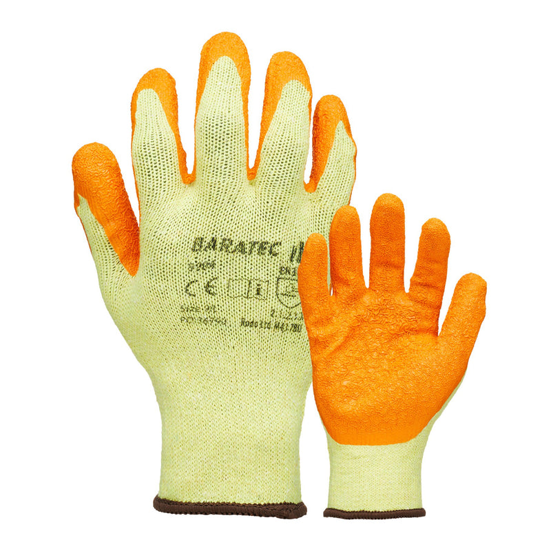 Baratec Latex Gripper Glove Orange/Yellow - size 10/XL