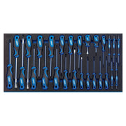 Draper Soft Grip Screwdriver Set in Full Drawer EVA Insert Tray (27 Piece) 63406 Draper - Town Tools 