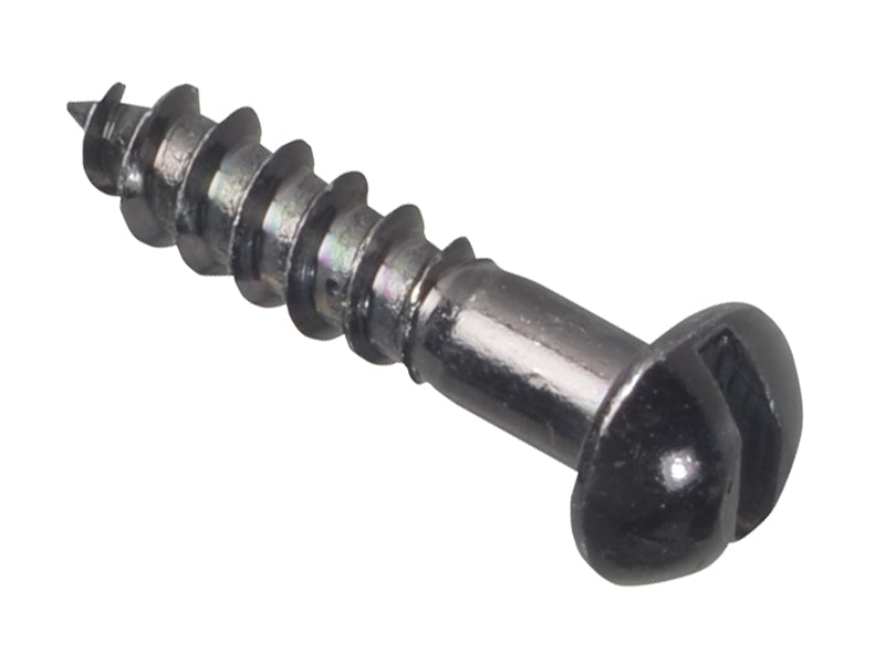 ForgeFix Wood Screw Slotted Round Head ST Black Japanned 3/4in x 8 ForgePack 25