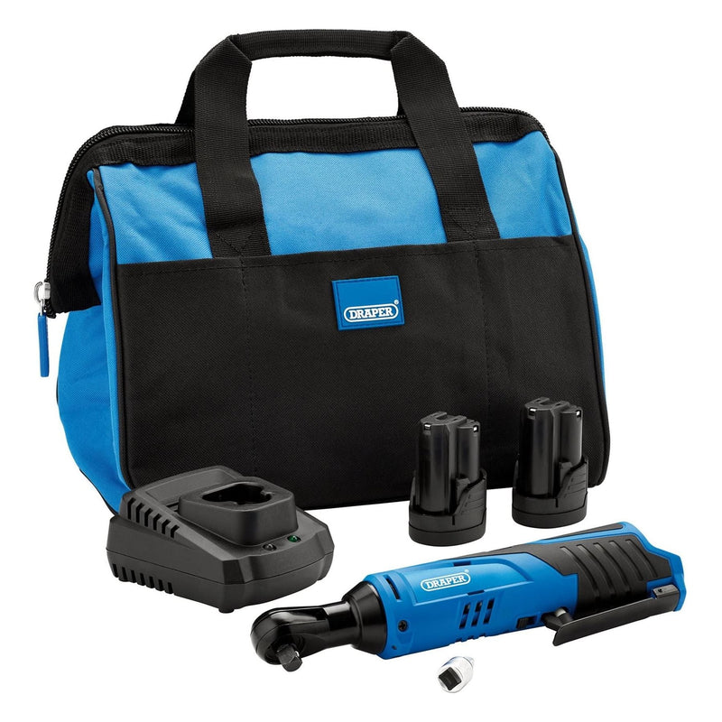 Draper 12V Ratchet Kit, 2 x 1.5Ah Batteries, 1 x Fast Charger, 1 x Tool bag Draper - Town Tools