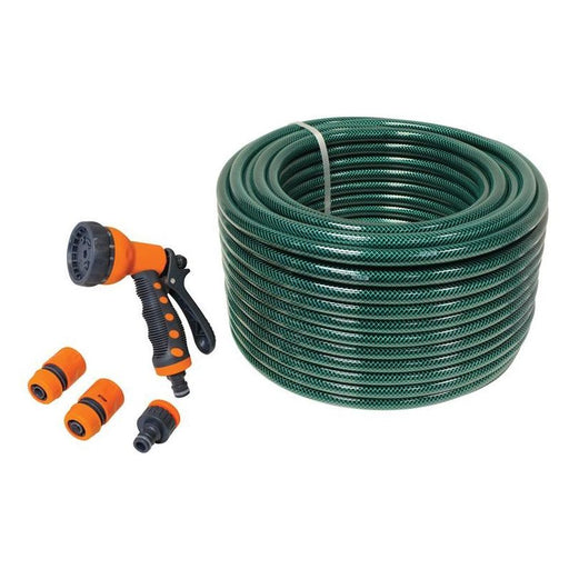 Faithfull PVC Garden Hose 50m with Fittings & Spray Gun Faithfull - RockBottom Northampton