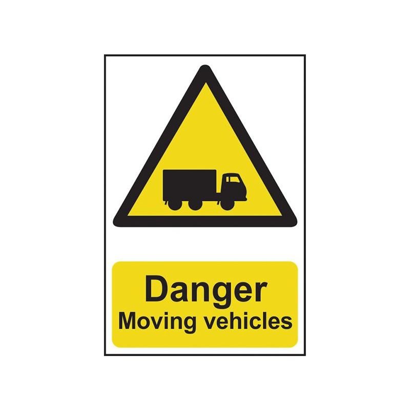 Scan Danger Moving Vehicles - PVC Sign 400 x 600mm Scan - RockBottom Nothampton