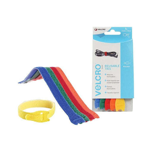 Velcro® Brand VELCRO® Brand ONE-WRAP® Reusable Ties (5) 12mm x 20cm Multi-Colour VELCRO® Brand - RockBottom Northampton