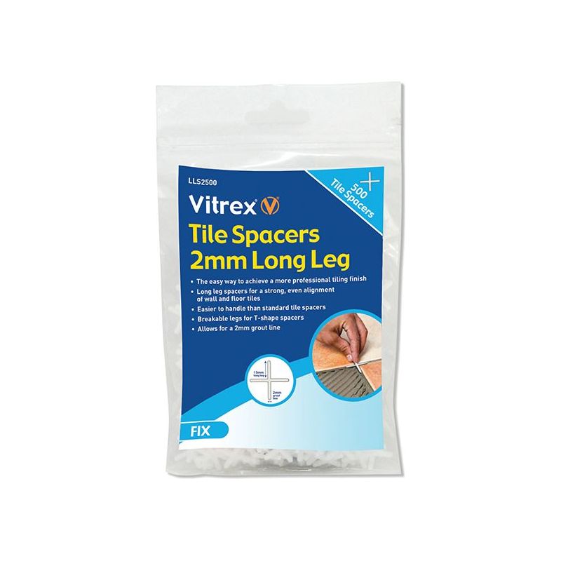 Vitrex Long Leg Spacer 2mm (Pack 500) Vitrex - RockBottom Northampton