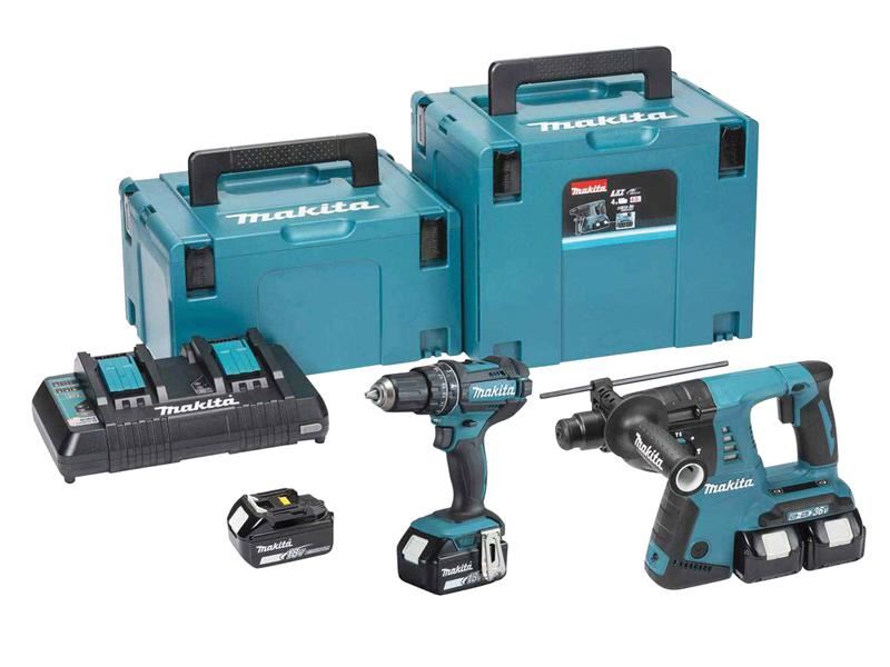 Makita DLX2137PTJ LXT Twin Pack 18V 4 x 5.0Ah Li-ion Makita - RockBottom Northampton 