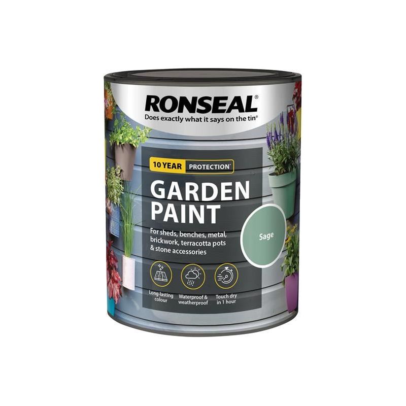 Ronseal Garden Paint Sage 750ml Ronseal - RockBottom Nothampton