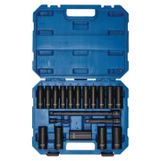 Draper HI-TORQ Metric Deep Impact Socket Set, 1/2" Sq. Dr. (19 Piece) Draper - Town Tools 