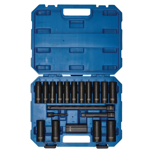 Draper HI-TORQ Metric Deep Impact Socket Set, 1/2" Sq. Dr. (19 Piece) Draper - Town Tools 