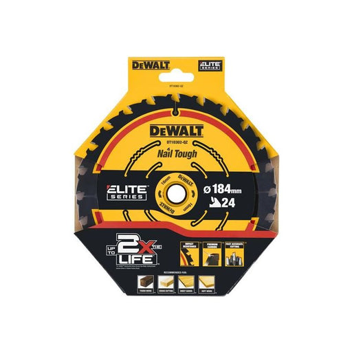 Dewalt Power Tools ELITE™ Series Framing Circular Saw Blade 184 x 16mm x 24T DeWALT Power Tools - RockBottom Northampton
