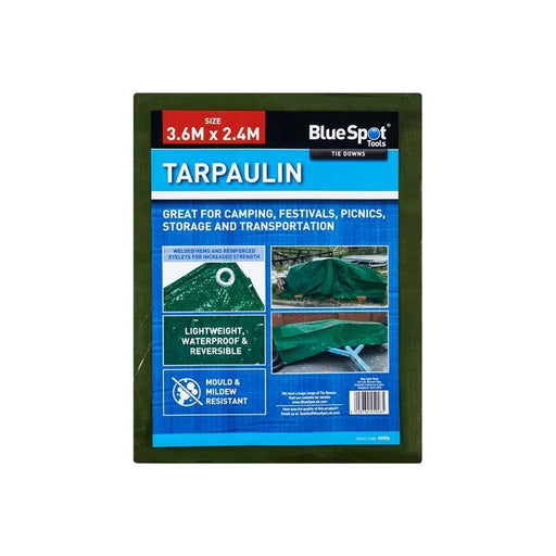 Bluespot Tools Green Tarpaulin 3.6 x 2.4m BlueSpot Tools - NorthantsTrade Northampton