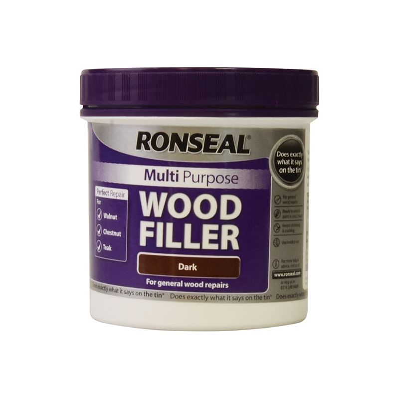 Ronseal Multipurpose Wood Filler Tub Dark 465g Ronseal - RockBottom Nothampton