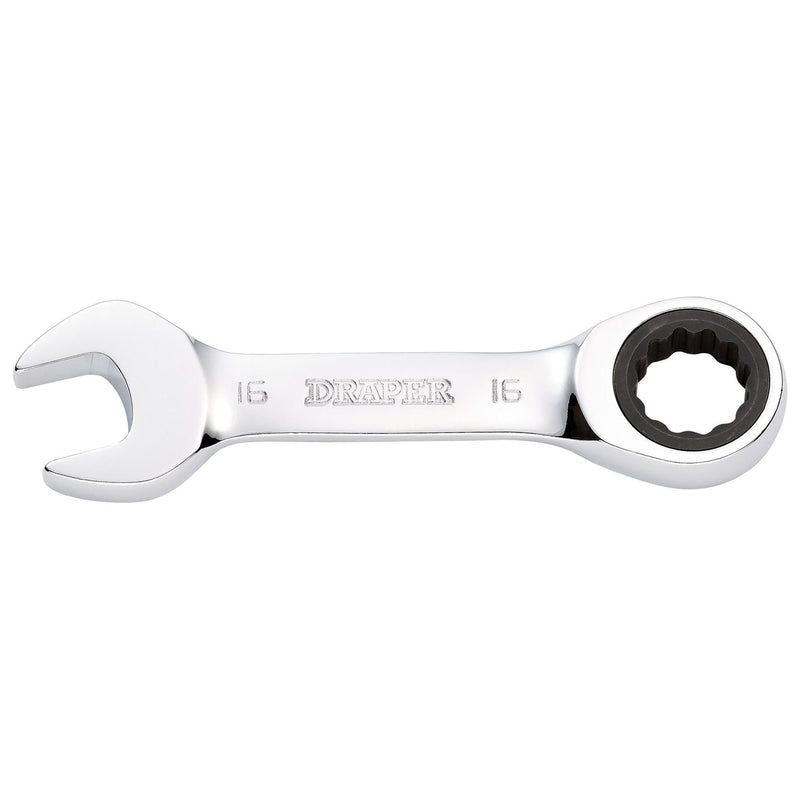 Draper Draper HI-TORQ Metric Stubby Ratchet Combination Spanner, 16mm Draper - Town Tools