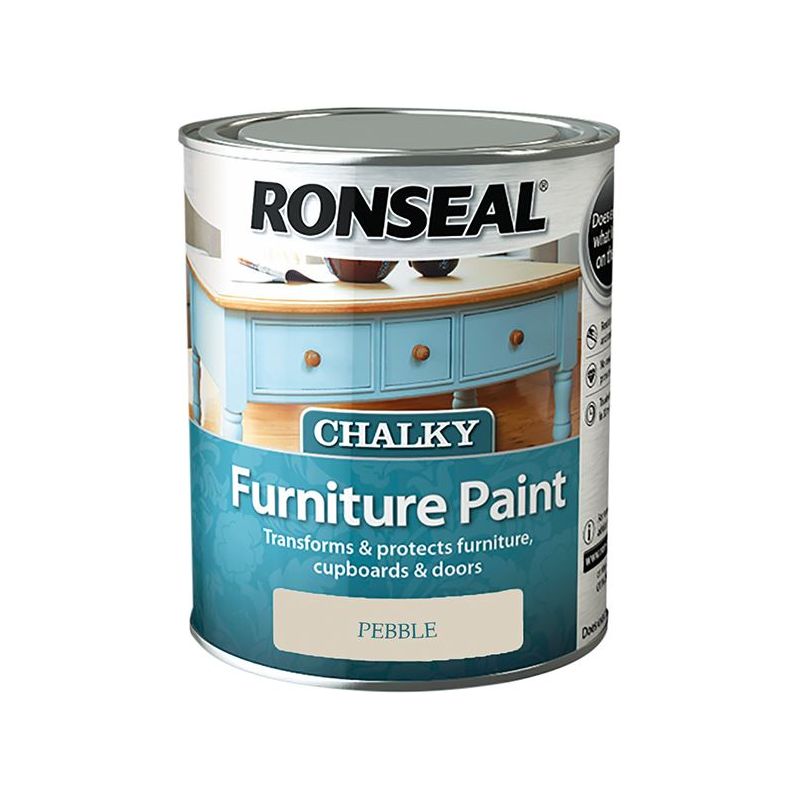 Ronseal Chalky Furniture Paint Pebble 750ml Ronseal - RockBottom Nothampton