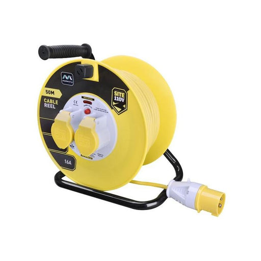 Masterplug Cable Reel 110V 16A Thermal Cut-Out 50m Masterplug - RockBottom Northampton
