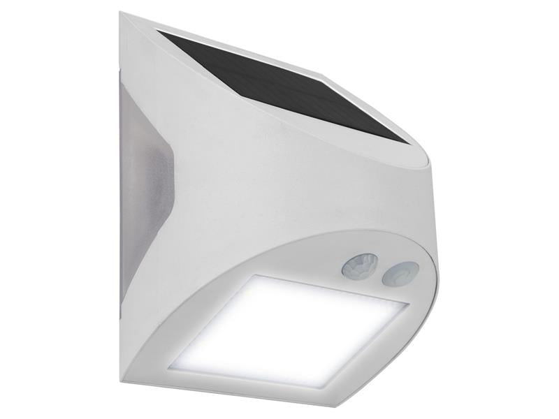 Masterplug Prysm Outdoor Solar Wall Light with PIR Motion Sensor - White 300 Lumens