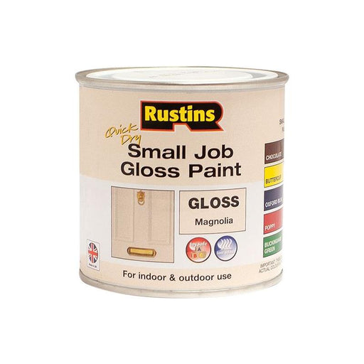 Rustins Quick Dry Small Job Gloss Paint Magnolia 250ml Rustins - RockBottom Nothampton