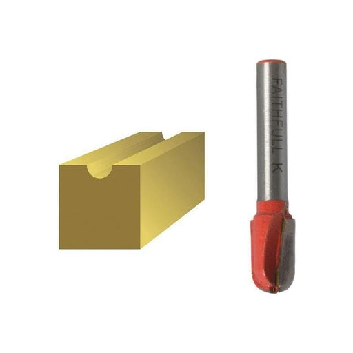 Faithfull Router Bit TCT Radius 5.0 x 18mm 1/4in Shank Faithfull - RockBottom Northampton
