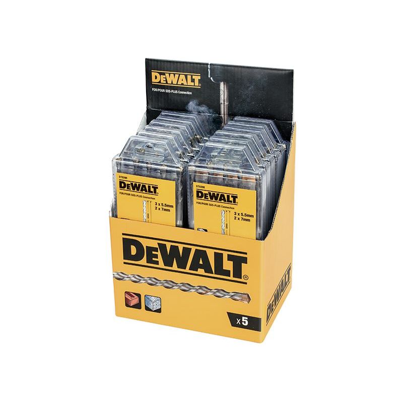 Dewalt Power Tools DT9398 SDS Plus Drill Bit Set, 5 Piece Display of 12 DeWALT Power Tools - RockBottom Northampton
