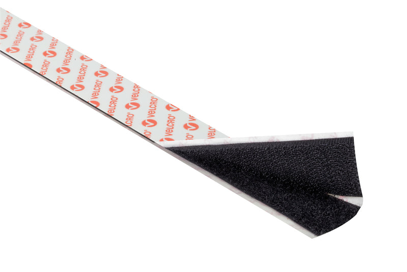 Stick On Velcro - Black Tape 20mm - 1m