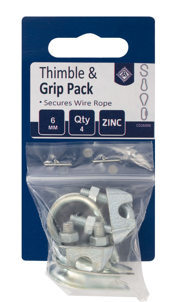 Rope Grip Pack - Zinc Plated 3mm