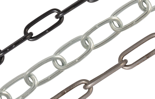 Welded Long Link Chain - Unplated Steel - 10m Box 2.5 x 24 x 5mm