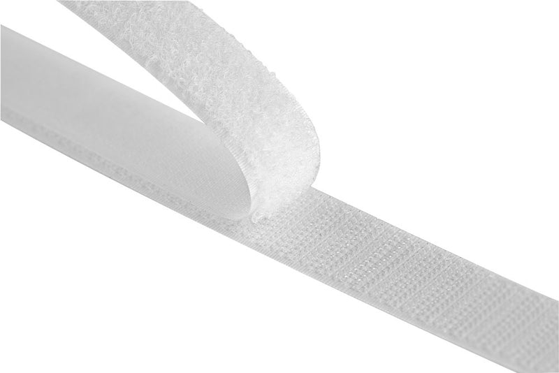 Stick On Velcro - White Stick On Tape 20mm - 1m