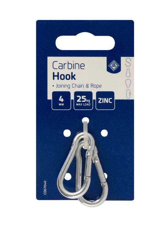 Carbine Hooks - Zinc Plated 5 x 50mm